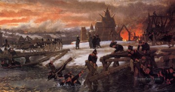 The Crossing of the River Berizina 1812 Romantic Sir Lawrence Alma Tadema Oil Paintings